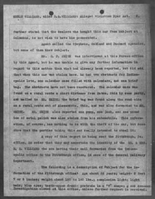 Bureau Section Files, 1909-21 > Alleged Violation of the Dyer Act (#26851)