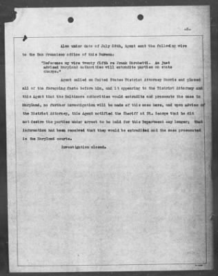 Bureau Section Files, 1909-21 > POSSIBLE VIOL. NATIONAL MOTOR VEHICLE THEFT ACT (#26860)