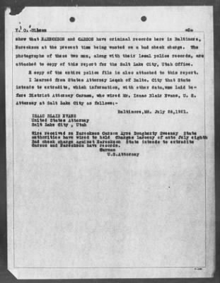 Bureau Section Files, 1909-21 > POSSIBLE VIOL. NATIONAL MOTOR VEHICLE THEFT ACT (#26860)