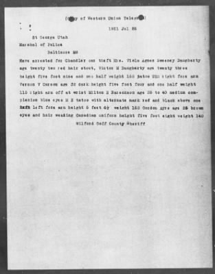 Bureau Section Files, 1909-21 > POSSIBLE VIOL. NATIONAL MOTOR VEHICLE THEFT ACT (#26860)