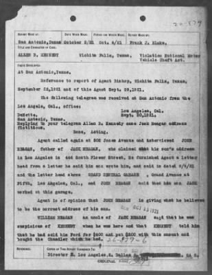 Bureau Section Files, 1909-21 > VIOLATION NATIONAL MOTOR VEHICLE THEFT ACT (#26879)