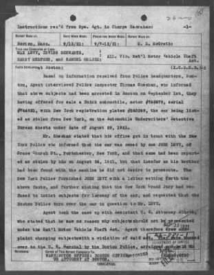 Bureau Section Files, 1909-21 > Violation Nat'l Motor Vehicle Theft Act (#26881)