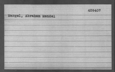 Thumbnail for Mergel > Mergel, Abraham Mendel