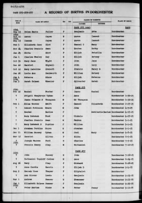 Thumbnail for Dorchester > Births,Marriages,Deaths 1631-1844