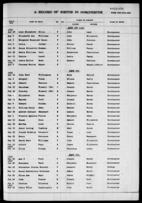 Thumbnail for Dorchester > Births,Marriages,Deaths 1631-1844