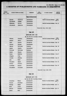 Thumbnail for Dorchester > Births,Marriages,Deaths 1631-1844