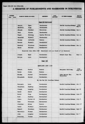 Thumbnail for Dorchester > Births,Marriages,Deaths 1631-1844