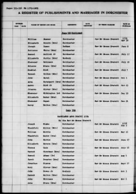 Thumbnail for Dorchester > Births,Marriages,Deaths 1631-1844