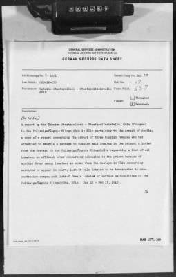 Thumbnail for Concentration Camps > Arrest of three Russian females who attempted to smuggle a…