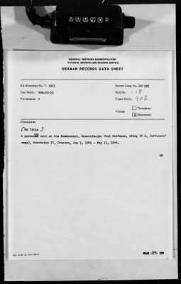 Personnel Files and Identification Papers > Personal card on the Kommandant, Generalmajor Paul Hoffman
