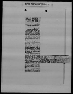 Thumbnail for General Records > Roberts Commission Press Clippings, July 1943-December 1944