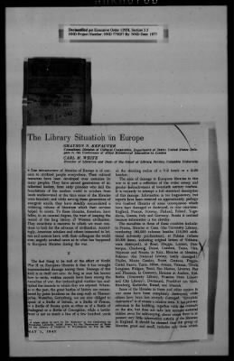 Thumbnail for General Records > Roberts Commission Press Clippings, May 1945