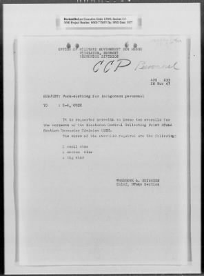 Thumbnail for Administrative Records > Personnel: Administration, July 1945-December 1948