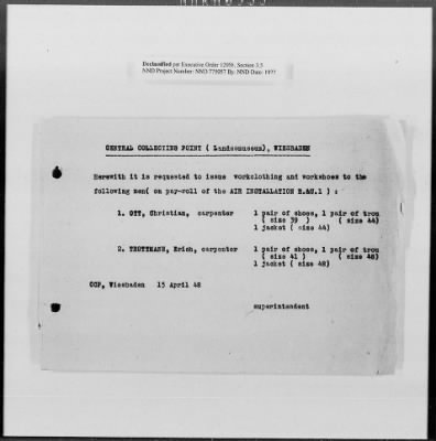 Thumbnail for Administrative Records > Personnel: Administration, July 1945-December 1948