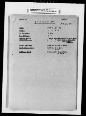 Thumbnail for Restitution, Research, And Reference Records > Evacuation Of Cultural Objects From Berlin: Transports II Through LXIX, June 15, 1943-October 10, 1944