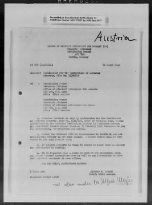 Thumbnail for Restitution Claim Records > Claim: [Austria]-Miscellaneous, 1946-1949