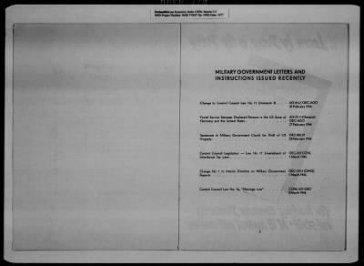 General Records > Military Government Information Bulletins [1 Of 2]