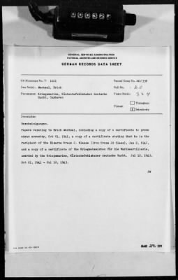 Thumbnail for Personnel Files and Identification Papers > Papers relating to Erich Wentzel