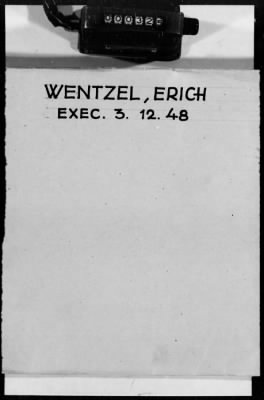 Thumbnail for Personnel Files and Identification Papers > Papers relating to Erich Wentzel