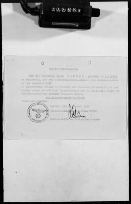 Personnel Files and Identification Papers > Papers relating to Erich Wentzel