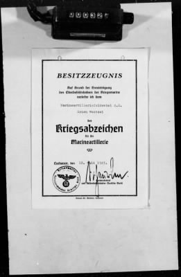 Thumbnail for Personnel Files and Identification Papers > Papers relating to Erich Wentzel