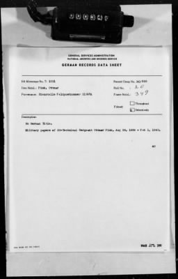 Thumbnail for Personnel Files and Identification Papers > Military papers of SS-Technical Sergeant Ottmar Fink