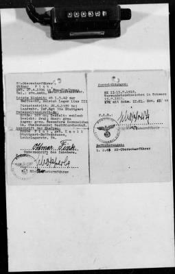 Thumbnail for Personnel Files and Identification Papers > Military papers of SS-Technical Sergeant Ottmar Fink