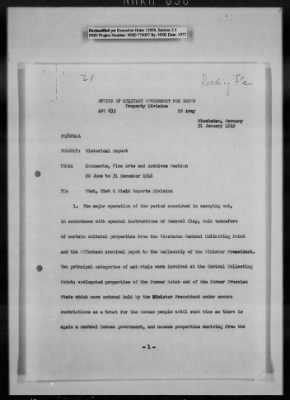 Thumbnail for General Records > Reports: Historical Report, January 1949; Operations Report, February 1949