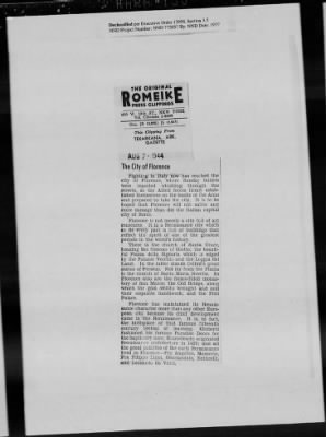 Thumbnail for General Records > Press Clippings: July 1944-August 1944