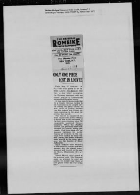 Thumbnail for General Records > Press Clippings: July 1944-August 1944