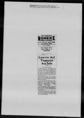 Thumbnail for General Records > Press Clippings: July 1944-August 1944