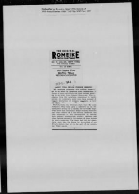 Thumbnail for General Records > Press Clippings: September 1944