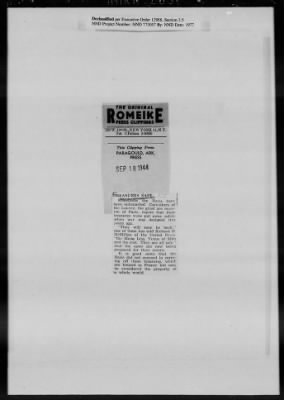 Thumbnail for General Records > Press Clippings: September 1944