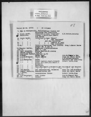 Thumbnail for Cultural Object Restitution And Custody Records > Presumably Czechoslovakia Or Austria Collection Of Music Notes (5,860 Volumes) Mü 42119-42222