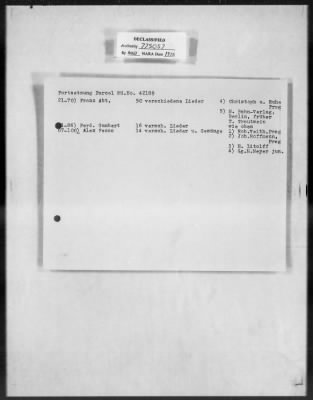 Thumbnail for Cultural Object Restitution And Custody Records > Presumably Czechoslovakia Or Austria Collection Of Music Notes (5,860 Volumes) Mü 42119-42222