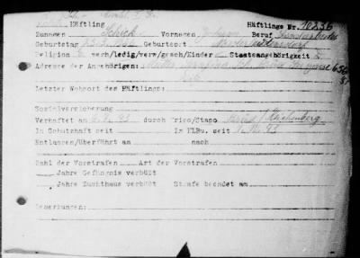 Camp Records - Inmate Cards > Records on Prisoners, Sche-Schu