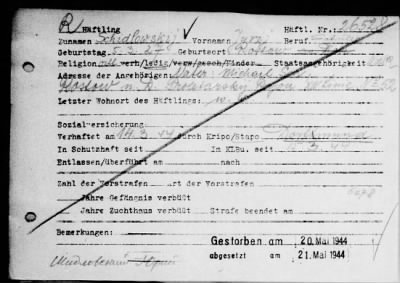 Camp Records - Inmate Cards > Records on Prisoners, Sche-Schu