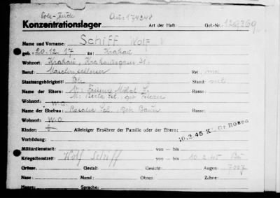 Camp Records - Inmate Cards > Records on Prisoners, Sche-Schu