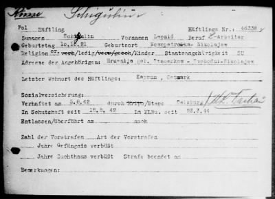 Camp Records - Inmate Cards > Records on Prisoners, Sche-Schu