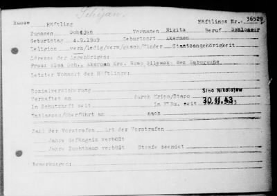 Camp Records - Inmate Cards > Records on Prisoners, Sche-Schu