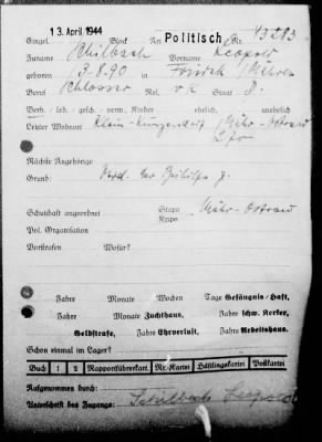 Camp Records - Inmate Cards > Records on Prisoners, Sche-Schu