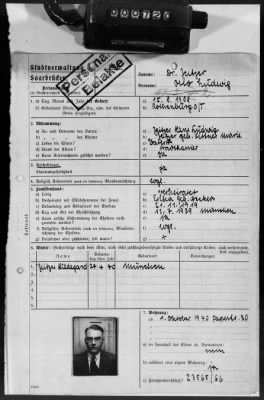 Thumbnail for Personnel Files and Identification Papers > Medical Councillor Dr Otto Ludwig Zeitzer