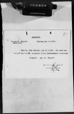 Thumbnail for Personnel Files and Identification Papers > Medical Councillor Dr Otto Ludwig Zeitzer