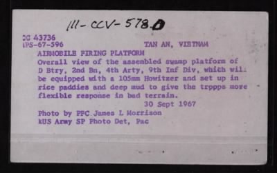 Thumbnail for Battery D / 2nd Battalion / 4th Artillery / 9th Infantry Division > CC43736