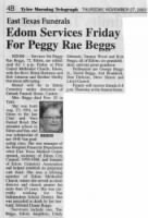 Thumbnail for Peggy Rae Beggs Obit