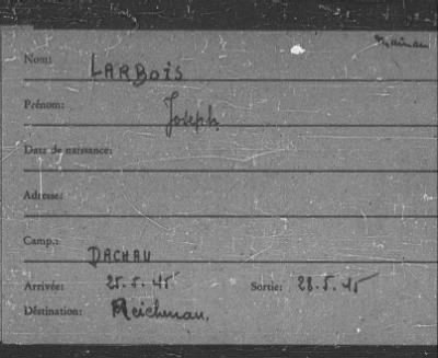 Thumbnail for Camp Records - Inmate Cards > Name Cards, Jun 1945