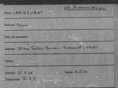 Thumbnail for Camp Records - Inmate Cards > Name Cards, Jun 1945