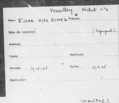 Thumbnail for Camp Records - Inmate Cards > Name Cards, Jun 1945