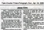 Thumbnail for Jesse Winford Crim obit