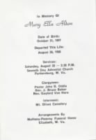 Thumbnail for Funeral Card for Mary Ella Alton